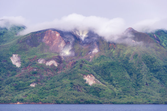 Active volcano on the Barat Daya Islands, Maluku Province, Indonesia