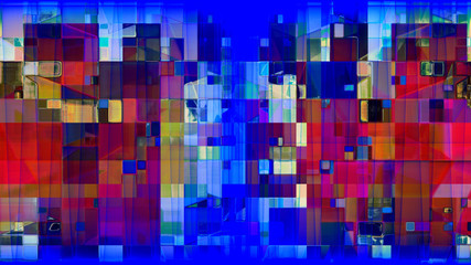 composition numérique colorée rythméee abstraite