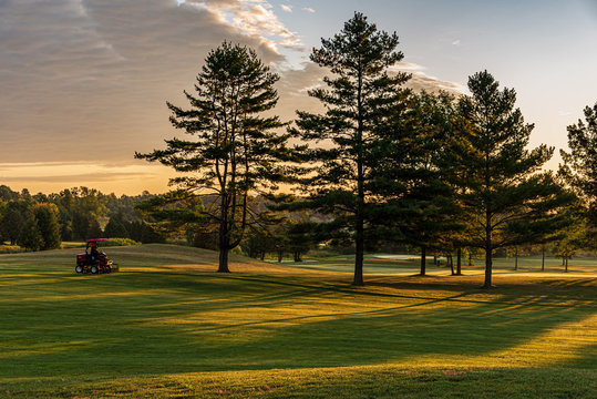 sunrise over golf course