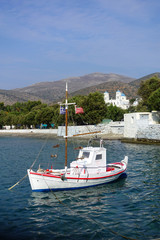 Photo from picturesque port and village of Katapola, Amorgos island, Cyclades, Greece