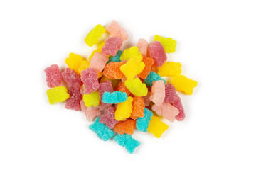 Jelly sweats bears isolated on white background.