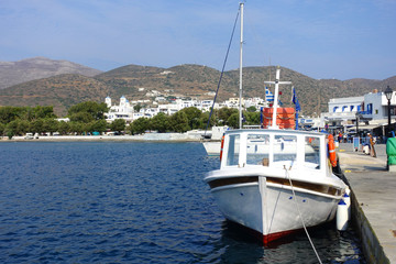 Fototapeta premium Photo from picturesque port and village of Katapola, Amorgos island, Cyclades, Greece