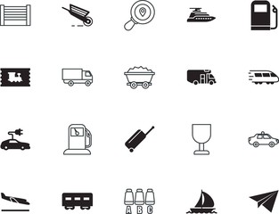 Fototapeta premium transport vector icon set such as: engineering, environmental, sport, arrivals, dirty, garden, style, guard, courier, theft, pipe, disabled, insurance, carton, lifting, handicapped, mining, label