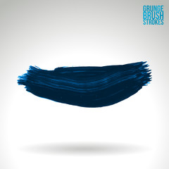 Fototapeta premium Blue brush stroke and texture. Grunge vector abstract hand - painted element. Underline and border design.