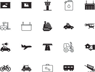 transport vector icon set such as: cruise, gas, view, up, dashboard, leisure, health, clip, water, oil, pollution, lifting, clinical, canister, raise, jerrycan, agronomy, can, thin, outdoor