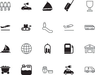Fototapeta premium transport vector icon set such as: take, commerce, hotel, bottle, case, station, finance, around, international, geography, seat, mall, chair, interior, pump, safe, glass, home, walkway, start, stock