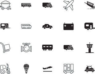 Fototapeta premium transport vector icon set such as: view, drain, wheelbarrow, handle, international, treasure, electro, trade, camp, game, lifestyle, coach, life, deliver, off, luggage, baggage, machinery, hot