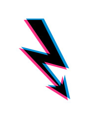 3d elektrisch blitz strom energie starkstrom achtung vorsicht gefahr schild symbol zeichen elektriker arbeiter kabel donner ladung batterie clipart design cool