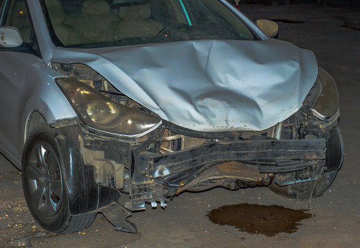 Image of wrecked car due to accident