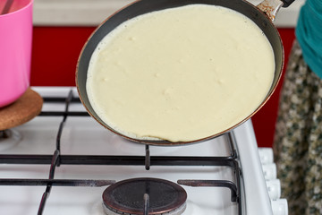 Cooking pancakes at home