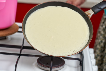 Cooking pancakes at home