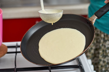 Cooking pancakes at home