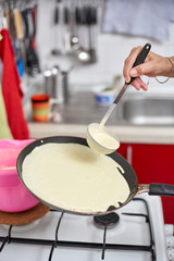 Cooking pancakes at home