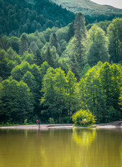 Karagol (Blacklake) is a very popular tourist attraction in Black Sea region., Borcka, Artvin / Turkey