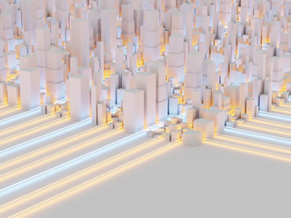 Techno mega city; urban and futuristic technology concepts, original 3d rendering