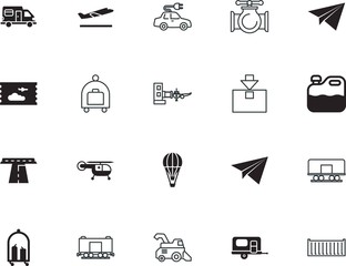 transport vector icon set such as: stripe, piping, vineyard, landscape, tractor, land, gallon, day, hybrid, speed, hospital, activity, high, briefcase, canister vector icon, field, diesel, drive