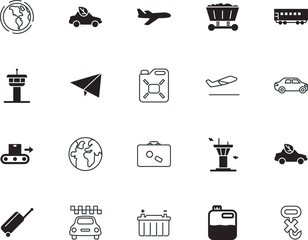 transport vector icon set such as: start, plus, infographic, image, canister vector icon, anti, track, battery, rail, lorry, fast, charger, working, public, fragile, driver, icons, summer, no, van