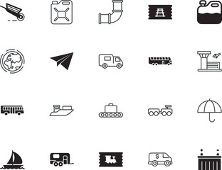 transport vector icon set such as: aviation, geography, work, trailer, encashment, camp, canister vector icon, label, tech, ecology, innovation, facade, pressure, tool, start, mail, cardboard, worker