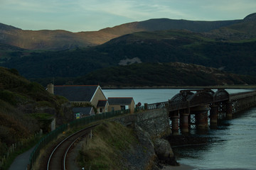 Railway going onto a bridge