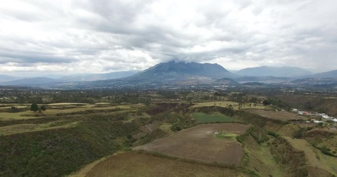 Aerial of rural Ecuador near Otavalo