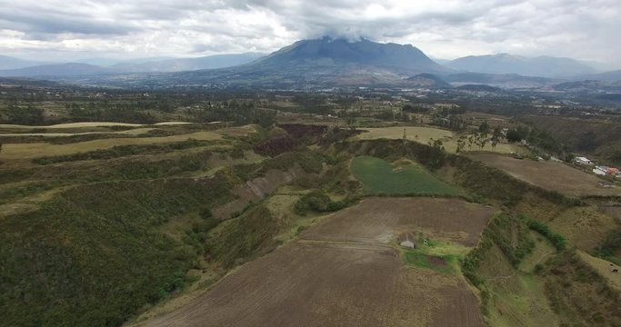 Aerial of rural Ecuador near Otavalo