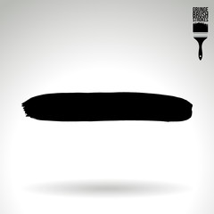 Black brush stroke and texture. Grunge vector abstract hand - painted element. Underline and border design.
