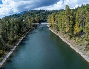 Amazing aerial photography of the majestic Skagit River Confluence in the Northern Cascades of the...