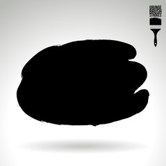 Black brush stroke and texture. Grunge vector abstract hand - painted element. Underline and border design.