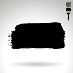 Black brush stroke and texture. Grunge vector abstract hand - painted element. Underline and border design.