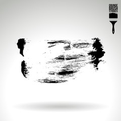 Black brush stroke and texture. Grunge vector abstract hand - painted element. Underline and border design.