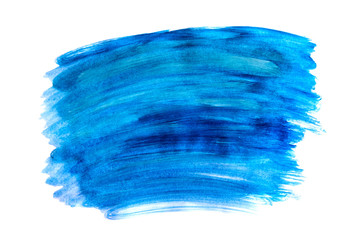 Isolated stain drawn by watercolor paints. Watercolor background for design cutted on a white backdrop. Textural watercolor drawing