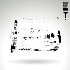 Obraz premium Black brush stroke and texture. Grunge vector abstract hand - painted element. Underline and border design.