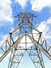 high voltage electric tower transmission lines