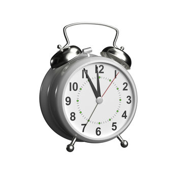 alarm clock isolated on white background. 3D rendering