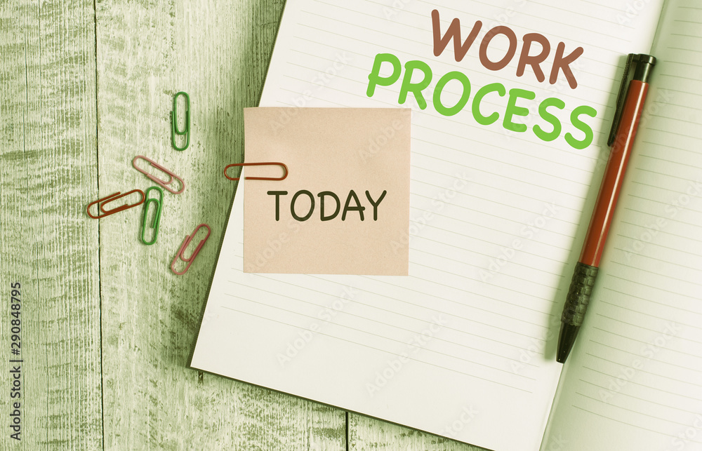 Fototapete handwriting text work process. conceptual photo standard procedures how to handle a particular job r