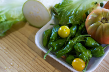 tray of organic vegetables from traditional agriculture