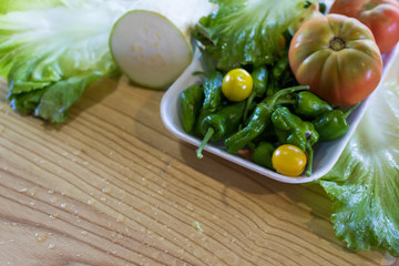 tray of organic vegetables from traditional agriculture