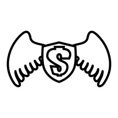 money symbol with ribbon vector illustration