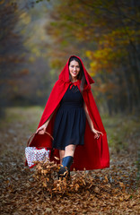 Red Riding Hood in the forest
