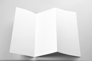Blank Open Flyer, Folded Letterhead, or Letter Over Grey Background