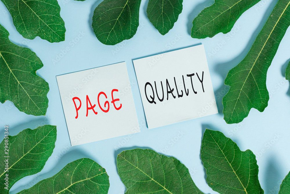 Poster handwriting text writing page quality. conceptual photo effectiveness of a website in terms of appea