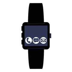 smartwatch technology with apps set vector illustration