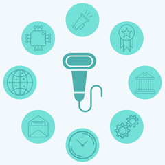 Barcode scanner vector icon sign symbol