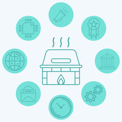 Grill vector icon sign symbol