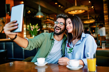 Romantic couple in the cafe. Love, romance, dating, lifestyle
