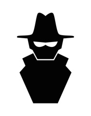 cyber spy silhouette icon vector illustration