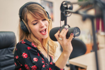 Radio DJ in the broadcast studio