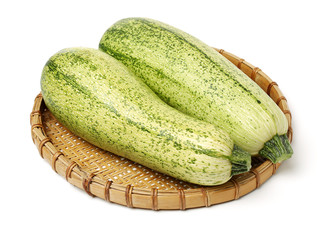 Green squash zucchini isolated on the white background