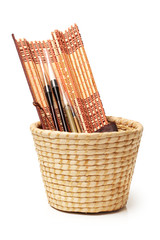 Fototapeta premium asian calligraphy brushes on white background