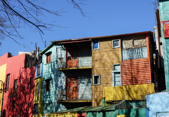 Colorful streets of Caminito in La Boca, Buenos Aires, Argentina
